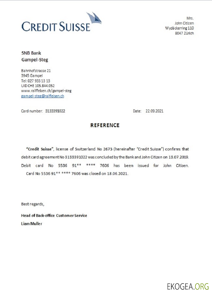 Référence Suisse , Credit Suisse , closure